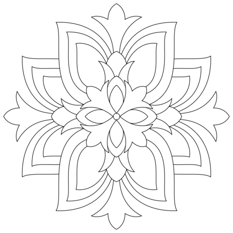 Lotus Mandala From Simple Mandalas Coloring Page